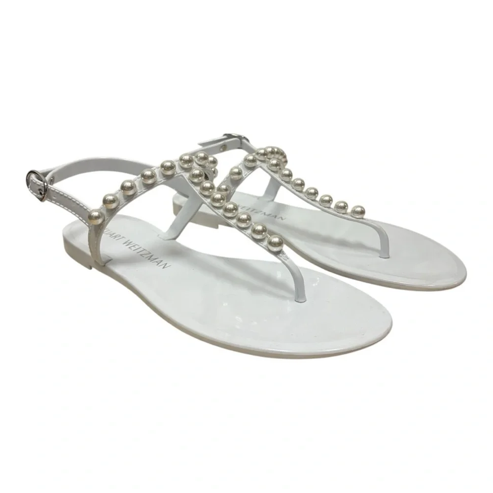 Stuart Weitzman Goldie Jelly Sandals White Size 8